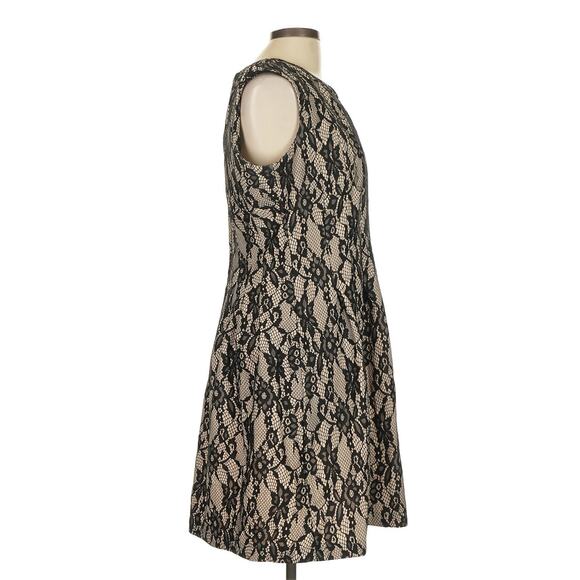 HD in Paris Anthropologie Dress Black Lace Overlay Sleeveless Cocktail Sheath L - Picture 3 of 11